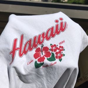 RARE Hawaii north shore white short sleeve graphic